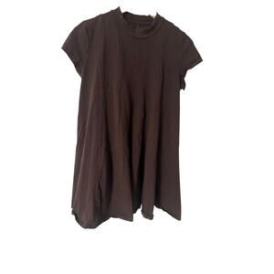 Free People Free-est Brown Short Sleeve Mini Dress‎ High Neck Small Casual